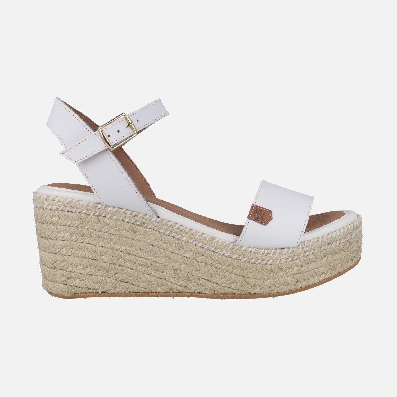 Sandalias de piel con cuña de yute y plataforma Arambol