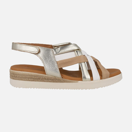 Sandalias de tiras combinadas con cierre de velcro al talón