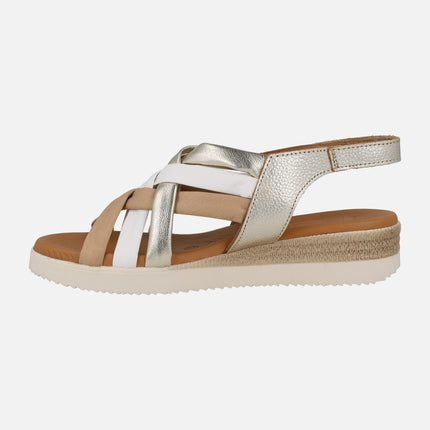 Sandalias de tiras combinadas con cierre de velcro al talón