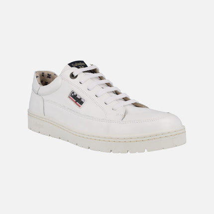 White leather sneakers for men
