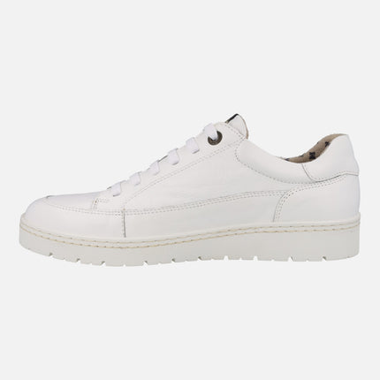 White leather sneakers for men