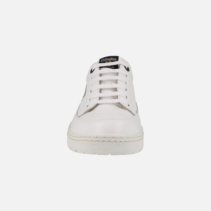 White leather sneakers for men