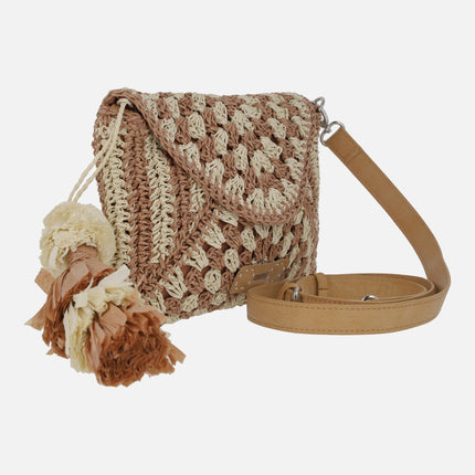 Dari crossbody Bags with flap and tassel ornament