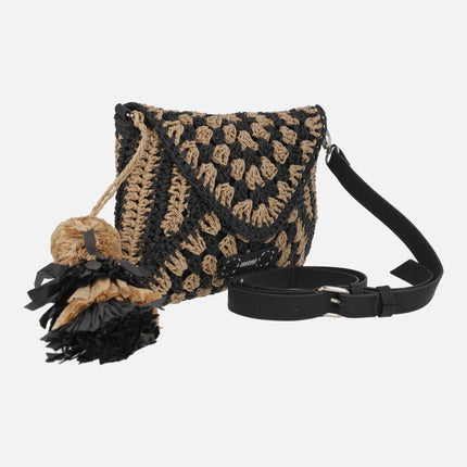 Dari crossbody Bags with flap and tassel ornament