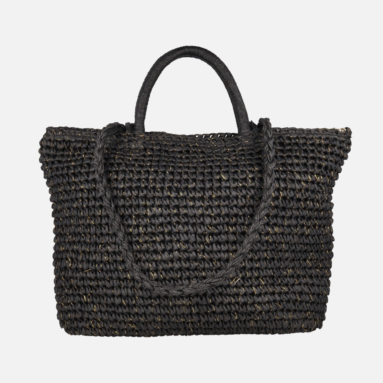 Lewis Black Raffia Bags with golden flashes – Zapaterías Cortés
