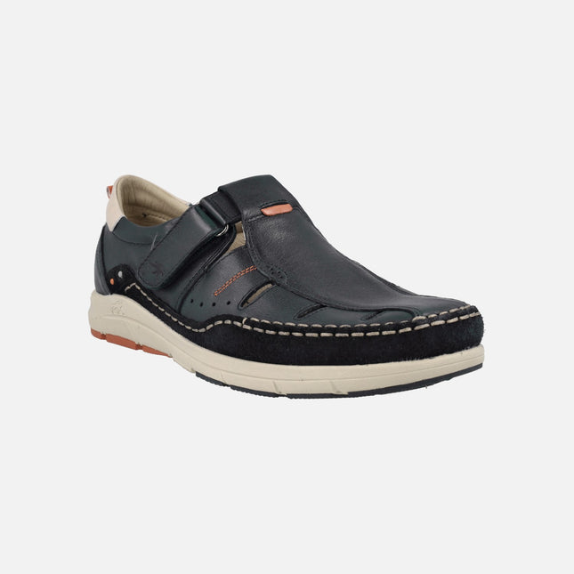 Kai men's leather sandals with velcro closure