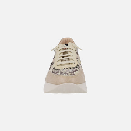 Kansas Python Taupe platform sneakers