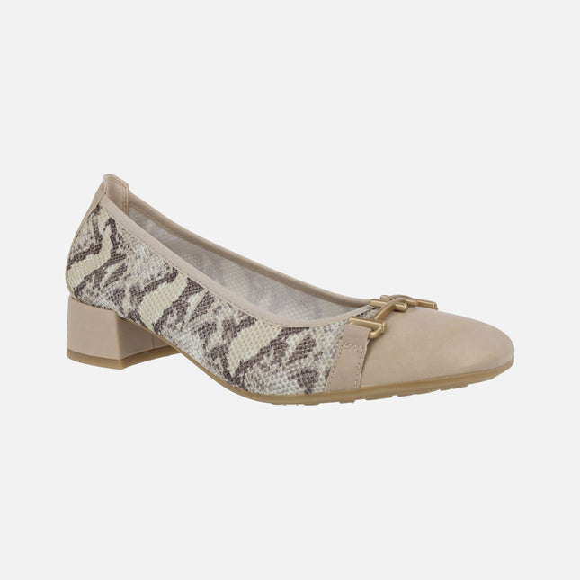 Oporto Ballerinas in snake print mesh fabric