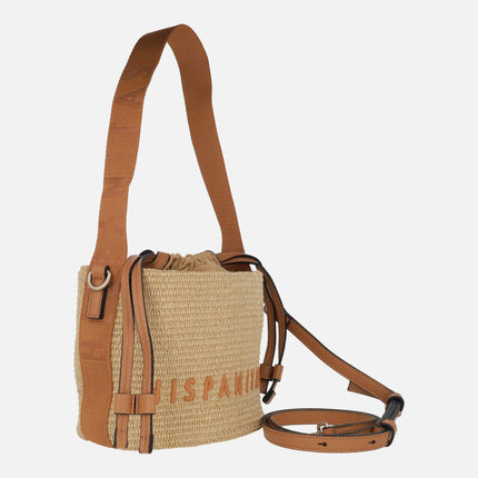 Hispanitas bucket style bags in raffia combined