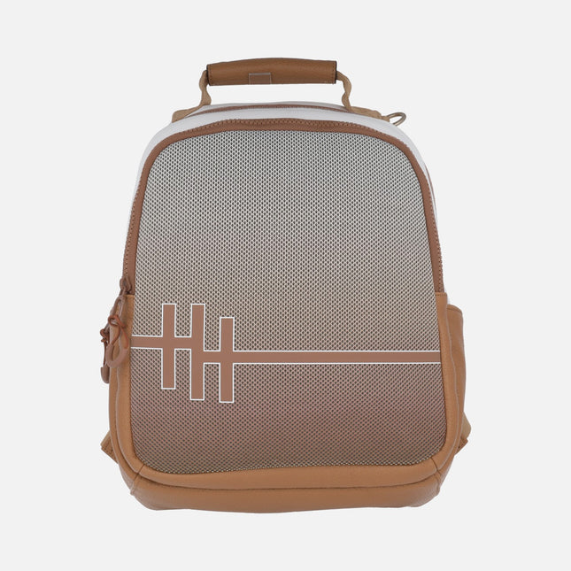 Mochilas Hispanitas en combinado cuero y blanco