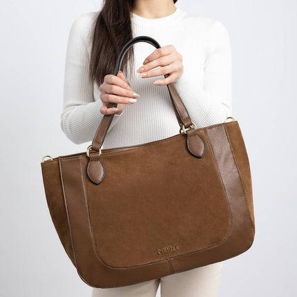 Large shopper style bags in brown combination