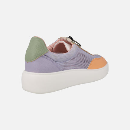 Deportivas en tejido rejilla con cierre de cremallera central