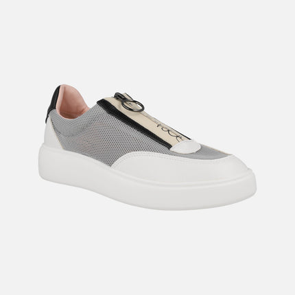 Deportivas en tejido rejilla con cierre de cremallera central