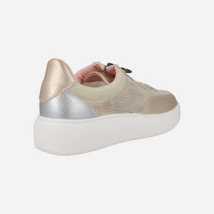 Deportivas en tejido rejilla con cierre de cremallera central