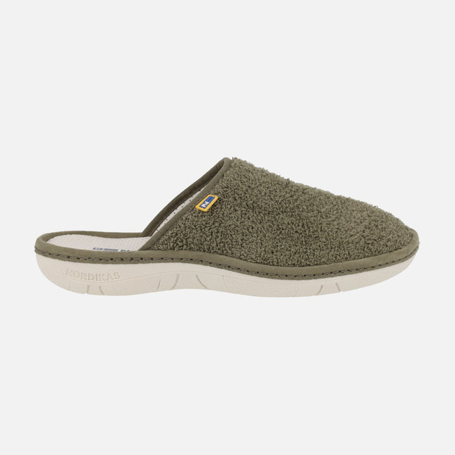 Zapatillas de casa descalzas para hombre en tejido rizo