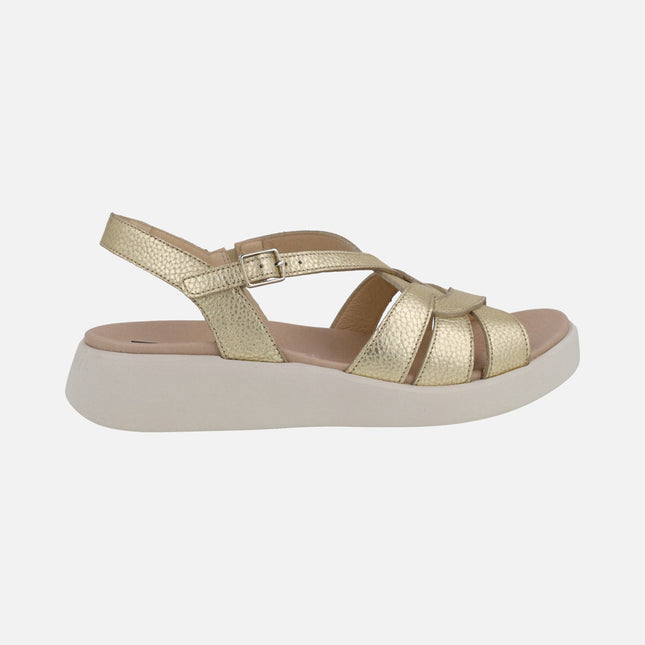 Wonders Paterna leather sandals in gold