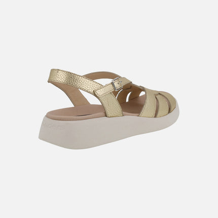 Wonders Paterna leather sandals in gold