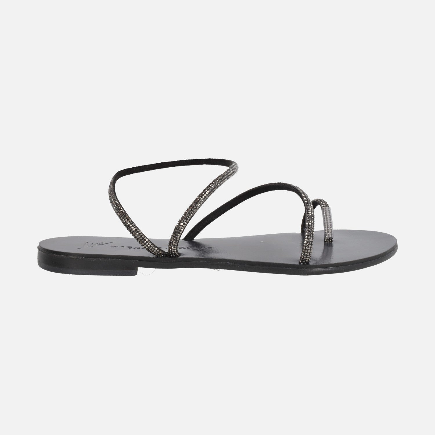 Sandalias planas con tiras de strass 63-TCM Nicolas Lainas