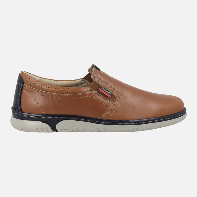 Mocasines de piel con elásticos laterales