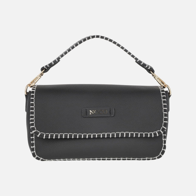 Bolsos multi posición con tapa y pespuntes