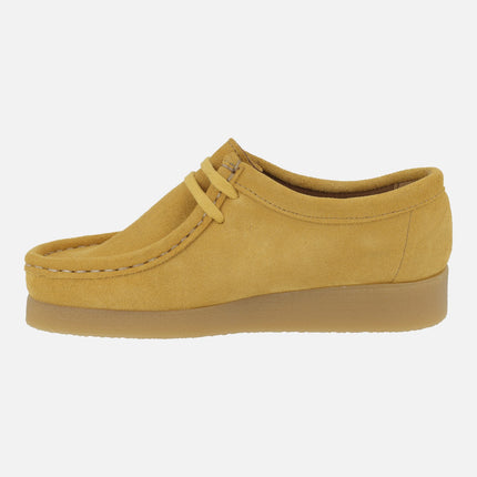 Zapatos en piel serraje para mujer con cordones tipo Wallabee