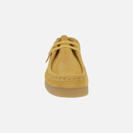 Zapatos en piel serraje para mujer con cordones tipo Wallabee