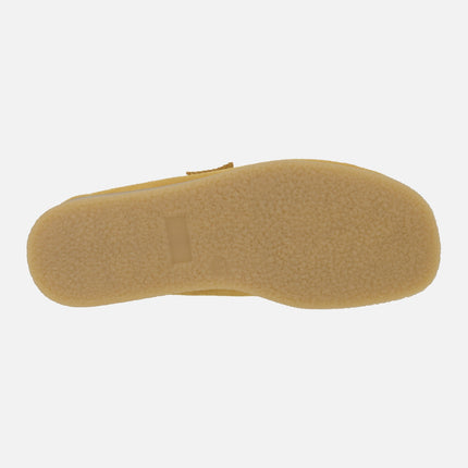 Zapatos en piel serraje para mujer con cordones tipo Wallabee