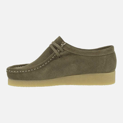 Zapatos en piel serraje para mujer con cordones tipo Wallabee