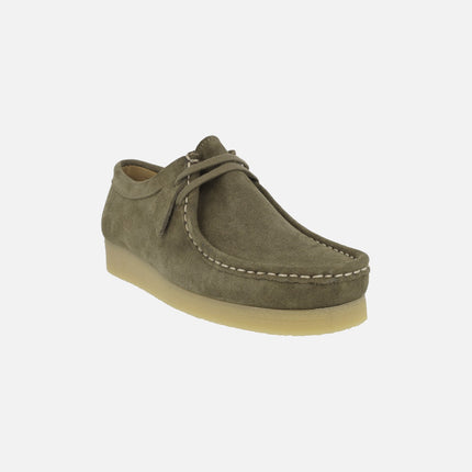 Zapatos en piel serraje para mujer con cordones tipo Wallabee