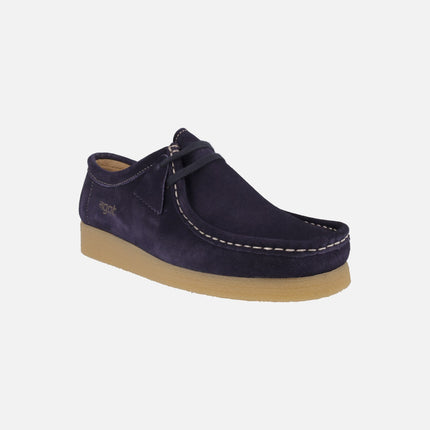 Zapatos en piel serraje para mujer con cordones tipo Wallabee