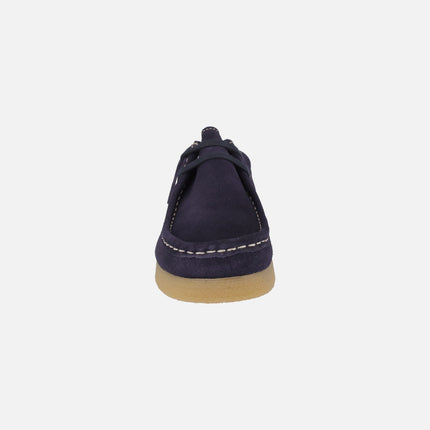 Zapatos en piel serraje para mujer con cordones tipo Wallabee