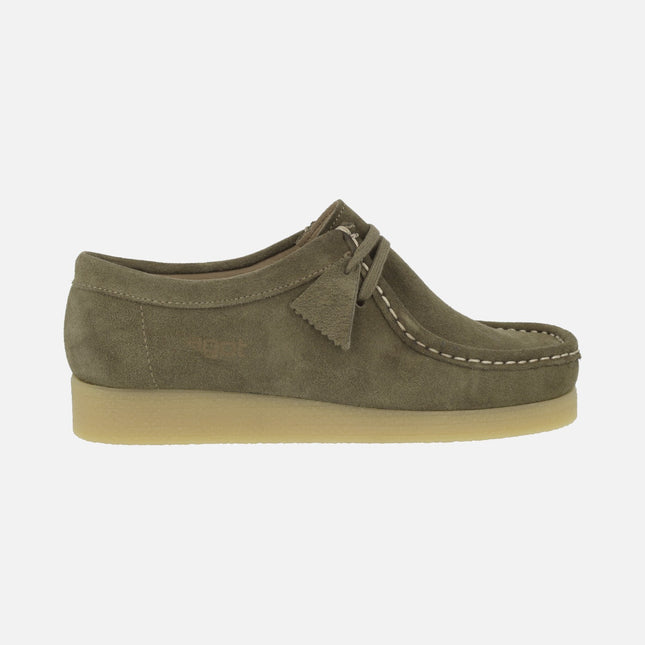 Zapatos para hombre en piel serraje con cordones estilo wallabee