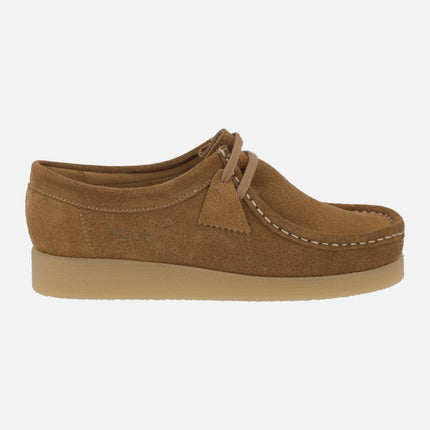 Zapatos para hombre en piel serraje con cordones estilo wallabee