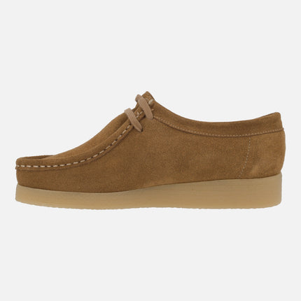 Zapatos para hombre en piel serraje con cordones estilo wallabee