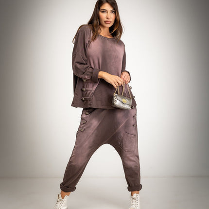 Oversize Napoleonic jacket with faded effect