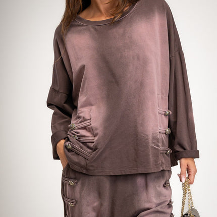 Oversize Napoleonic jacket with faded effect