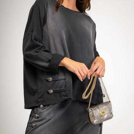 Oversize Napoleonic jacket with faded effect