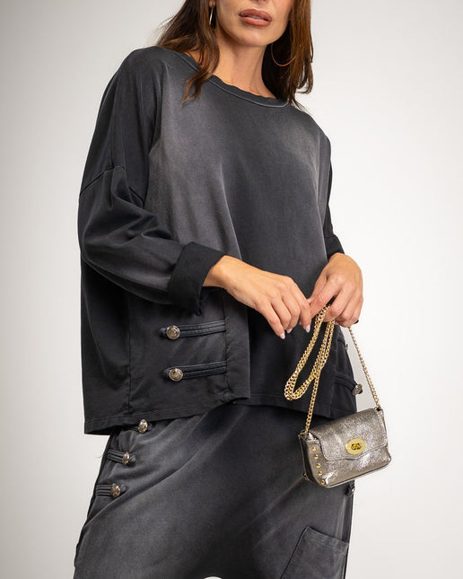 Oversize Napoleonic jacket with faded effect