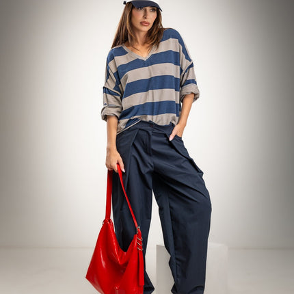 Oversize t-shirts in striped fabric