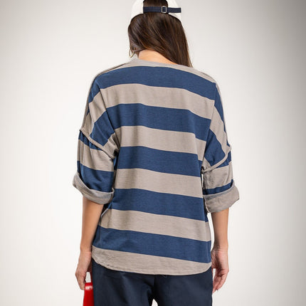 Oversize t-shirts in striped fabric