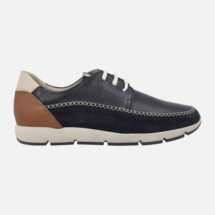 Zapatos de cordones para hombre en combinado azul marino