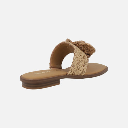 Sandalias de dedo Acacia con pala y flor de rafia