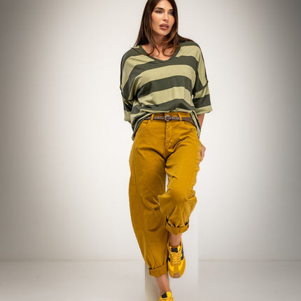 Oversize t-shirts in striped fabric