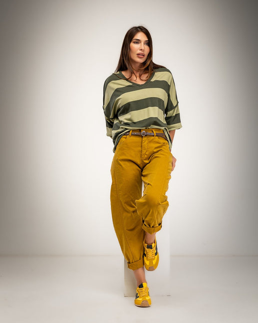 Oversize t-shirts in striped fabric