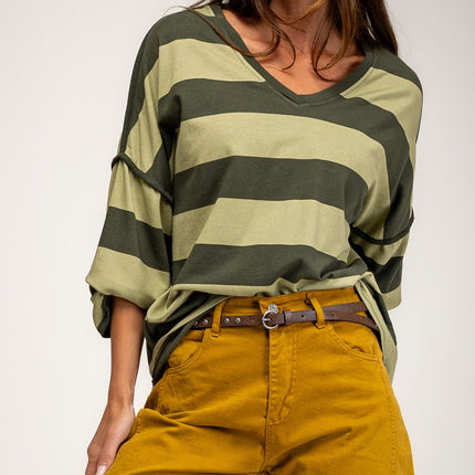 Oversize t-shirts in striped fabric