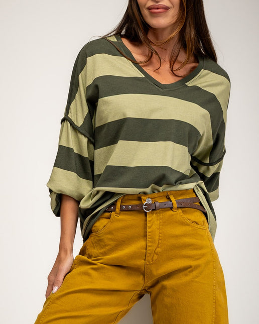 Oversize t-shirts in striped fabric