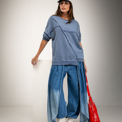 Sudadera lavada USED costuras