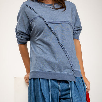 Sudadera lavada USED costuras