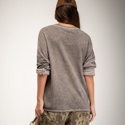 Sudadera lavada USED costuras