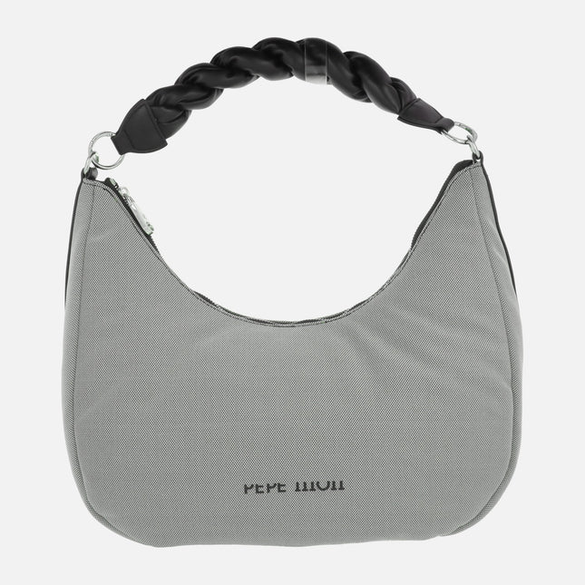 Bolsos para hombro en tejido con asa trenzada y bandolera